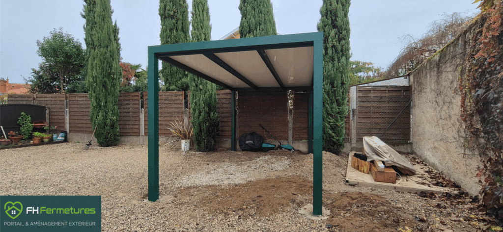 FH Fermetures | Carport à Villefranche en vert 6005