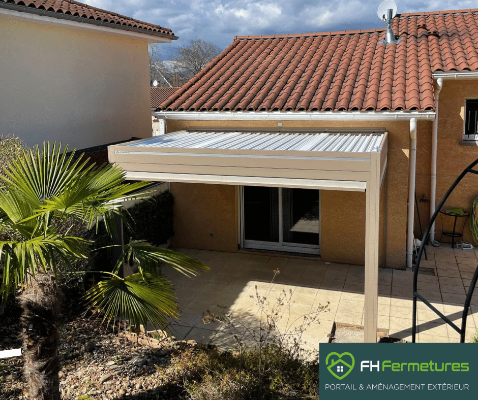 Pergola aluminium avec stores à Villefranche