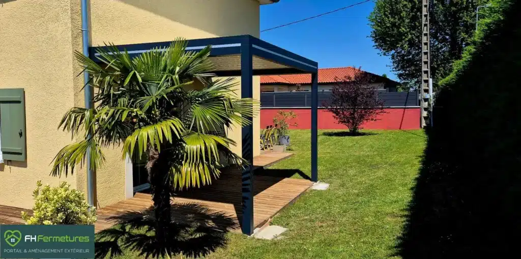 FH Fermetures | Pergola bioclimatique à Chessy – Un coin de paradis protégé avec des capteurs intelligents